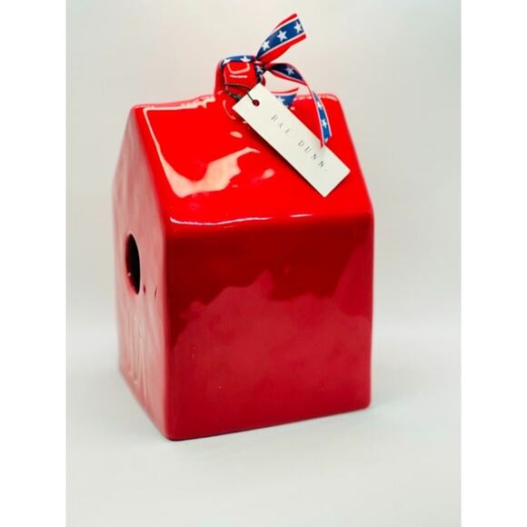 Rae Dunn USA red bird house - Picture 2 of 3